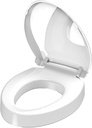 Raised 2.91'' Toilet Seat Elongated, Toilet Seat Riser for Elderly, Soft Close & Quick Release, Oblong 18.5inch Compatible Size, PP Material, 2 Years Support