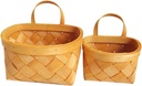 2pcs Woven Wall Hanging Basket Boho Decor Storage Baskets for Organizing Small Woven Organizer Fruit Decor Kitchen Storage Holder