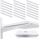 20 Pcs Adjustable Shelf Brackets for Double Track System Closet Organization Heavy Duty Wire Shelf Brackets(White,14.5 Inch)