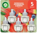 Air Wick Plug In Scented Oil Refill,Watermelon & Berries, 5 ct