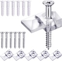 Blulu 20 Pack Mirror Holder Clips for 6 mm in (6/25) Glass Mirror Hanging Kit for Wall Mounting Hanging Retainer Fasteners with Screw and Anchors for Fixing Cabinet Door(Classic Style)