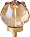 MAXWOLF Vintage Brass Crystal Flower Cabinet Knobs - Single Hole Bathroom & Kitchen Hardware, 1.5" Rust-Resistant Pulls with Easy DIY Installation, Oil-Rubbed Finish (2)