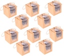 KICHOUSE Elegant 10 Pack Muffin Cake Boxes with Window Cupcake Containers Bakery Boxes for Treats