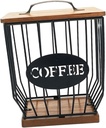 Sleek Coffee Pod Storage Solution with Wooden Lid, Style B