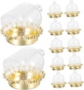 12pcs Cupcake Display Stand Snack Serving Tray for Wedding Birthday Cake Plate Lid Cake Holder Cover