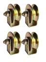U Groove 滑轮与外壳,用于住宅和工业门,适合U Track,轮与轴承和Bracket (4 pcs, U Groove 2inch) .