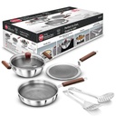 Hawkins 6-Piece Triply with Shielded Notstick Gift Set QQ 诱导与气体兼容 金属喷泉友好 QQ 与Lid QQ Silver(SNSGP1) 诱导与气体存储兼容