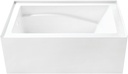 Aqua Eden VTAM5432L22D 54-Inch Anti-Skid Acrylic 3-Wall Alcove Tub with Left Hand Drain, Glossy White