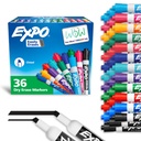 EXPO Dry Erase Markers, 低味墨水, 各种时尚色彩, 奇塞尔提示, 36 Counter - 轻松的 Erases, 教室理想, 家,办公室, 回学校, 教师用品