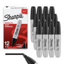 Sharpie 永久标记,Chisel Tip, Black, 12 Counter - 家庭、学校、办公室用品