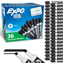 EXPO 干除尘器标记器 低味墨水 黑色 芝麻 Tip 36 Counter - 易除尘器 教室理想 家庭 办公室 返校 教师用品