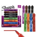 Sharpie Flip 图表标记、子弹提示、各种颜色、低奥多尔、无挤压、8个计数-办公演示、返校、教师用品