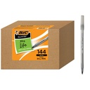 BIC 回合 Stic Xtra 生命球点笔,超长耐久和一致性能,144-Count in Black Ink