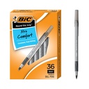 BIC 回合 Stic Grip Xtra 舒适的黑球点笔, 36 个Count Pack