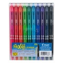 PLOT FriXion 点击器 Gel 墨笔 0.7mm, 各种颜色, 10Pack