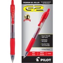 PLOT G2 Premium Gel Pens, 粗点1.0毫米, 红色墨水, 12 Pack
