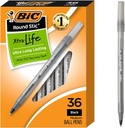 BIC 回合 Stic Xtra 生活 黑球点笔,中点,36国