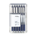 TUL Gel Pens,可折叠,中点,0.7毫米,灰缸,蓝墨,包 12