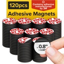 粘性弹性粘性工艺磁铁,0.8"x0.08"(20x2mm),120 pcs