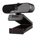 Zebronics FHD USB Webcam, 30 FPS, 2P2G 镜头, 2.0MP CMOS传感器, 自动白平衡, 自动曝光, 隐私关闭, 内建 Mic, 为Teams, FaceTime, PC/Laptop (Live Pro)