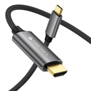 Zebronics C型至HDMI电缆,4K@60Hz | 1080p@240Hz,18Gbps数据传输,3D兼容,1M(3.2ft)Braided电缆,用于笔记本电脑,移动,iPad Pro,MacBook,Chromebook,TV(CHA20)