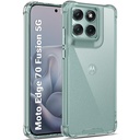 GiftKart 摩托罗拉 Moto Edge 70 Fusion 5G 360 度保护 QQ 突袭性设计 QQ 透明后置封面(PC & TPU,透明凸轮)