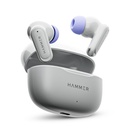 HAMMER Airflow Neo Earbuds配有80H Playtime,13mm Titanium Driver,40ms Gaming Mode,快速充电巴德,C型充电,语音助理,轻量级双管设计(Grey)