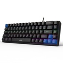 EvoFox Katana S Mini 机械键盘 QQ 热-挥动式静态红开关 QQ 68-Key 压缩版布局 QQ 振动彩虹回光 1000Hz 投票率,所有键盘反鬼(黑色)