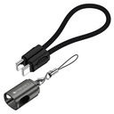 Zebronics Wattz 60CC4 C型至C型编织电缆,PD 60W,上至480Mbps 数据同步,20 cm,耐久,充电和同步,快速充电,与密钥链案结合,适用于笔记本电脑,平板电脑,移动(黑色)