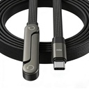 240W USB C至 USB C 带隐形电话台的快速电缆,90°平面 Cord