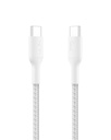 Belkin Apple认证 USB-C 到 USB-C Braided Nylon Cable 1M QQ 快充电 C型充电电缆 iPhone 17, 16, Galaxy S25, 像素 9, MacBook, iPad Pro → 两年准证 → White