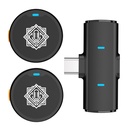 DIGIMARE Dual Wireless Lavalier Micho 最新2026版 QQ无线按钮 Mic 带有主动噪声-cancellation & Reverb Modes QX 微机,用于YouTube,Vlogb,Live,访谈(D-460 Lite)