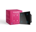 HomeMateQWi-Fi Smart 4 Gang Tuch Switch (Black, pack of 1) 与Alexa, Ass助理 & Siri一起工作,没有需要的枢纽