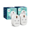 Wipro 16A Wi-Fi Smart Plug 配有能量监测器,适用于Geysers,微波织物,空调(与Alexa和助理兼容)等大型设备- 白色(2包)