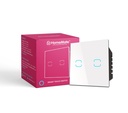 HomeMate® WiFi+BLE 2-Way 2 Gang触摸开关| 不需要Hub 需要|干接触开关| 家自动化| 与Alexa和Home兼容(1,白色)