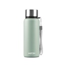 MILTON Brim 600 无污钢水瓶 560 ml, 单墙, ISI 认证 I Leak Prof Lid, Rust Prof I for school, Office, Gym I Light Green