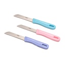Rena Stainless Steel 90 mm Serrated Knife Set of 3, Sharp Kitchen Knives for Fruits, Vegetables, Bread, Daily Kitchen Use Long Lasting Set. 3 Piece Birthday Knife Set Pink, Blue, Purple
