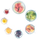 Silicone Stretch Lids (7 pack, includes EXCLUSIVE XL SIZE), Reusable, Durable and Expandable to Fit Various Sizes and Shapes of Containers. Superior for Keeping Food Fresh, Dishwasher and Freezer Safe