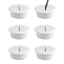 Selplex 6Pcs 2- Inch 圆形台式电缆盖,表孔覆盖,白色