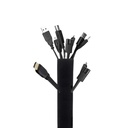 Wonder Care Soft Neoprene Cable Sleeve 包装封面管理 Cord Wire Hider System with Zipper for TV 计算机办公室 Home(Black, 19-20 Inch) - 1 Piec