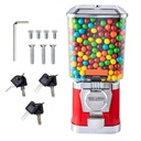 Happybuy Gumball Machine for Kids, 17"H Candy Vending Dispenser, Coin Operated Bank for Toys & Candy, PC, Red