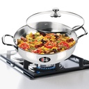 MITON Pro Cook 3-Layer Thick Triply Bottom I Information Cookware & Gas Stove 友好的无污钢铁 Kadhai 配格拉斯 立德 28cm | 4.2升  Ka Kadai 用于烹饪 |深裂 | Stir-Fry |银