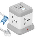 EMBOX 立方体扩展板 5 Meter 电缆(QC 3.0) | 2500W 使用 USB C 型通用袜子和 Master Switch 的重任扩展板 – 压缩扩展 Cord 安全关机和超载保护器