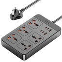 安布伦扩展板,4型C,2型USB,5型国际动力袜,2500W输出,长电缆,墙山选项,支持电脑充电办公,家用电器(SmartStrip 2 Pro,黑色)