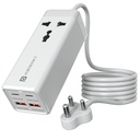 Portronics Adapto Volt 65 65W 高速5-in-1 电动车组,设有2个C型PD Ports,2个Mach USB Ports和1个AC型电力套装,与笔记本电脑,Smartphone,iPhone, Tablet, Power Bank(白色)兼容