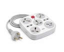 7 Socket 扩展板,配Switch 5 Universal 3‐Pin + 2 Two‐Pin Sockets → 2.5 Meter重型电力 → 多插管 Spike 护卫 扩展板,用于家用,办公和电器