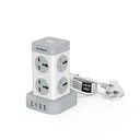 Goldmedal Turbomax 8+4 电动脱衣舞 QQ 8 通用袜子装有安全短线 QQ 3A-USB & 1 USB-C 端口 QQ 主开关装有指标 QQ 2-Meter 扩展 Cord for Home & Office QQ(白色)