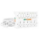Bitcorp 2500W Power Straff, 6A 通用扩展板 6 Socket 6 Switch, Surge Protector, 1 Meter Cord for Home Gadgets, Office, Fridge, Cooler, Air Conditioner (White) 220V 通用扩展板 6 Socket 6 Socket 6 Switch, Surge Protector, 1 Meter Cord for Home Gadgets, Office, Fridge, Coole, Air Contitioner (White) 220V