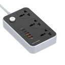 BIGXEN 2500W 通用扩展板 3 Power Sockets, 38W 4 USB 4 USB 4 快速切换型C 端口 | 2 Meter Wire | 火力-resistant Cord 配有超载保护 | 家,办公室和旅行 – 1 Pc