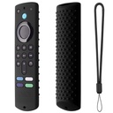 硅酮封面与消防电视棒兼容 2021 Gen 3th Fire TV Stick 2021 远程全包远程封面与Lanyard (D-Black) [不包含]